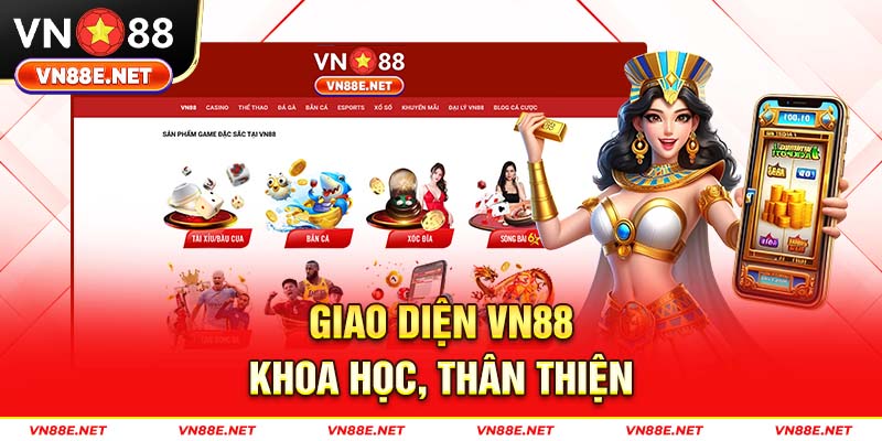 Giao diện hiện đại, chuyên nghiệp là điểm cộng lớn của VN88